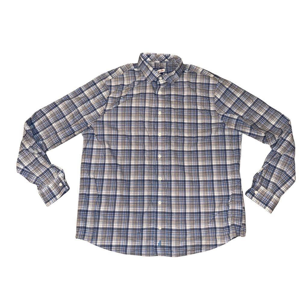 Johnnie-O Button Down‎ Shirt Mens XL Blue Plaid Hangin Out Dylan JMWL5870